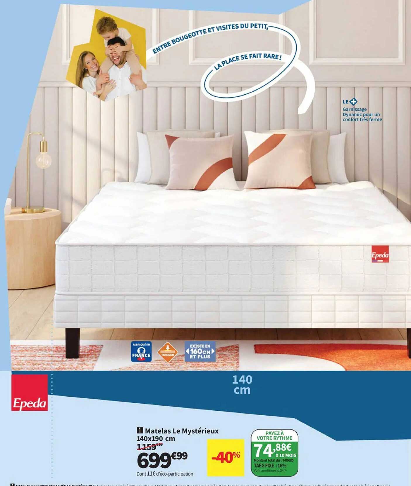 Matelas Le Mystérieux 140x190 cm