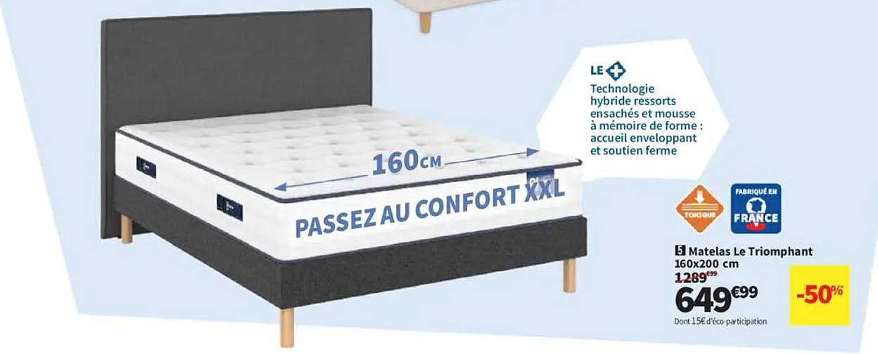 Matelas Le Triomphant 160x200 cm