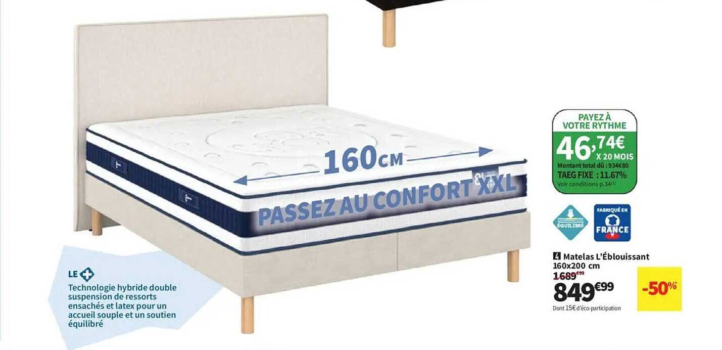 Matelas L'Éblouissant 160x200 cm