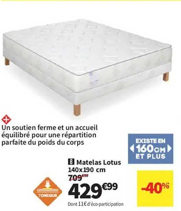Matelas Lotus 140x190 cm