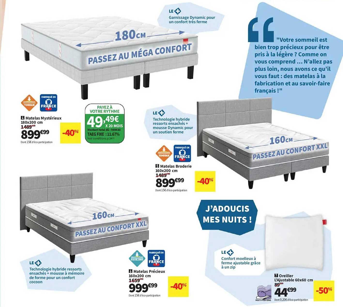 Matelas Mystérieux 180x200 cm
