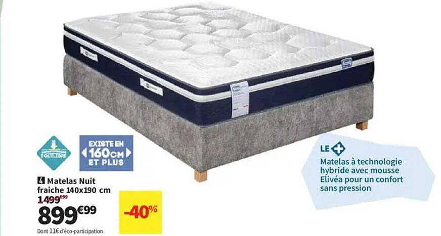 Matelas Nuit fraîche 140x190 cm