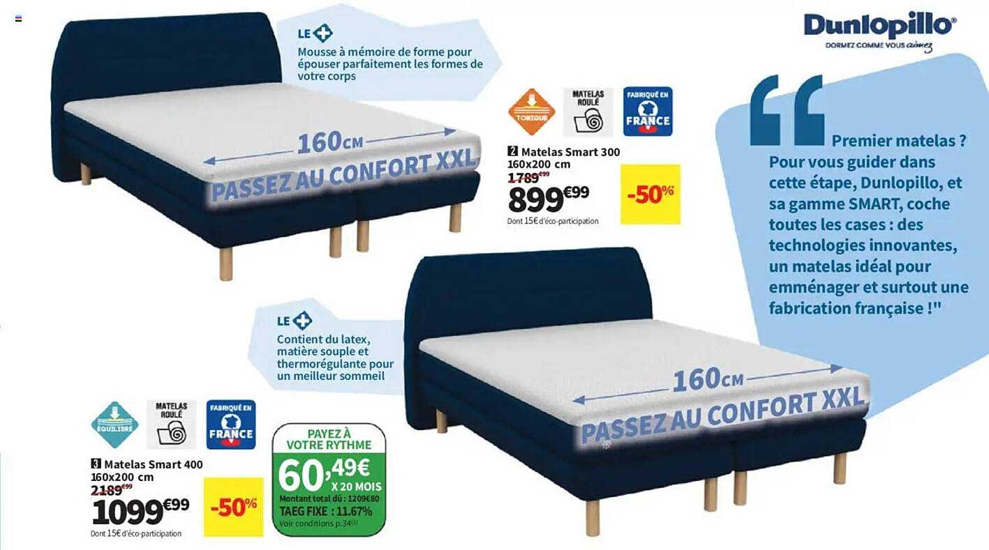 Matelas Smart 300 160x200 cm