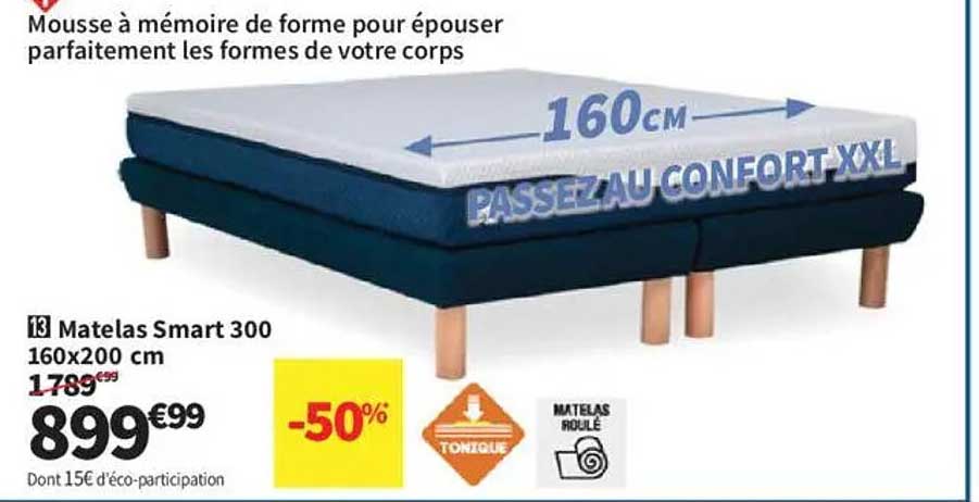Matelas Smart 300 160x200 cm