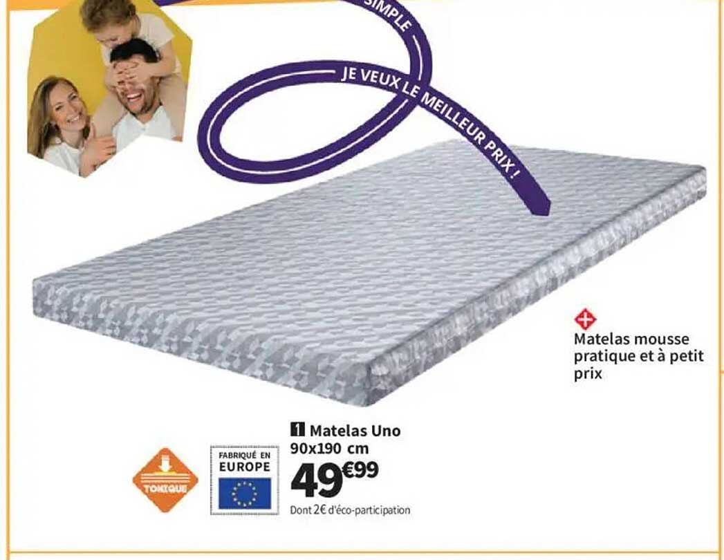 Matelas Uno 90x190 cm