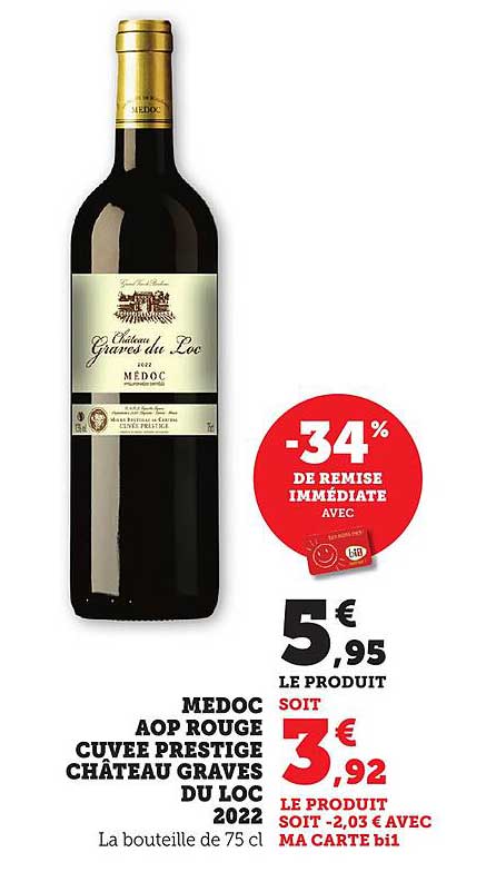 MEDOC AOP ROUGE CUVEE PRESTIGE CHÂTEAU GRAVES DU LOC 2022