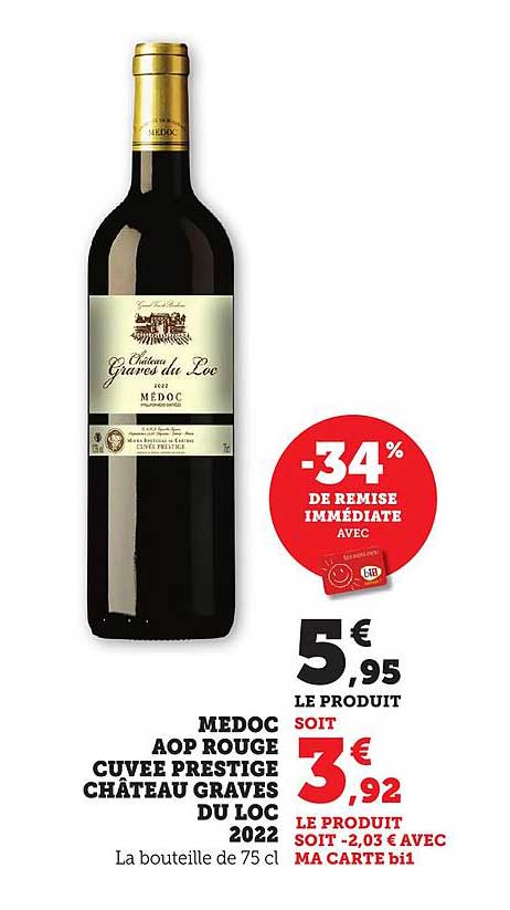 MEDOC AOP ROUGE CUVEE PRESTIGE CHÂTEAU GRAVES DU LOC 2022