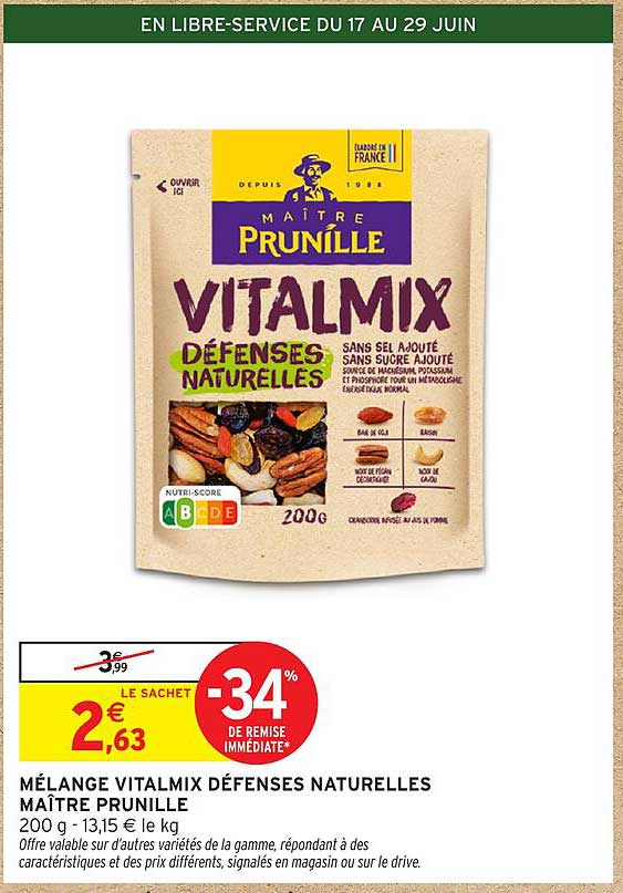 MÉLANGE VITALMIX DÉFENSES NATURELLES MAÎTRE PRUNILLE