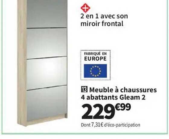 Meuble à chaussures 4 abattants Gleam 2