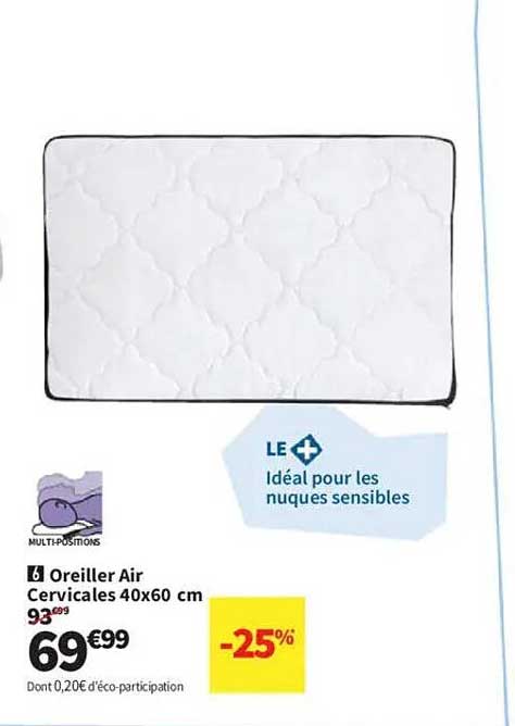Oreiller Air Cervicales 40x60 cm
