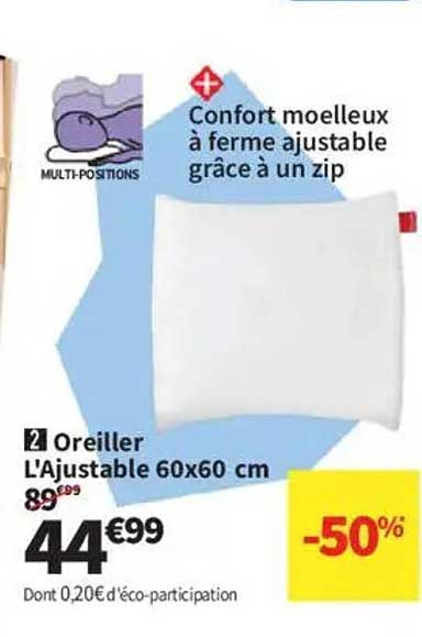 Oreiller L'Ajustable 60x60 cm
