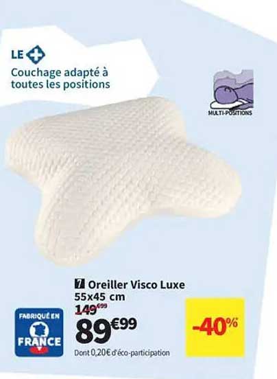 Oreiller Visco Luxe 55x45 cm