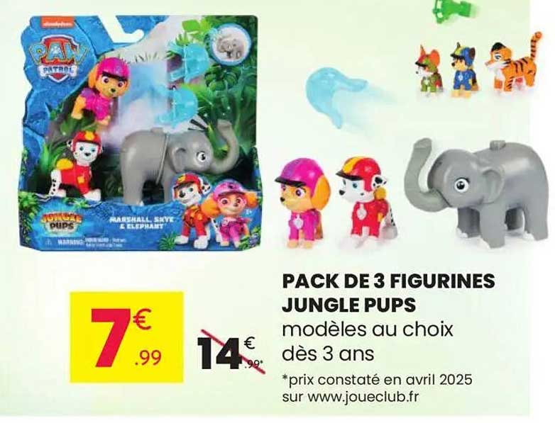 PACK DE 3 FIGURINES JUNGLE PUPS