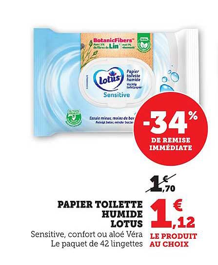 PAPIER TOILETTE HUMIDE LOTUS