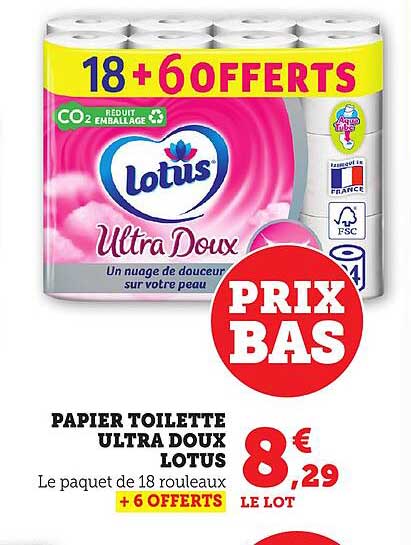 PAPIER TOILETTE ULTRA DOUX LOTUS