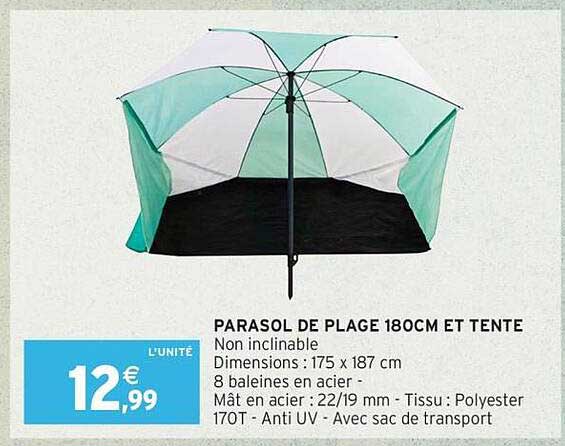 PARASOL DE PLAGE 180CM ET TENTE
