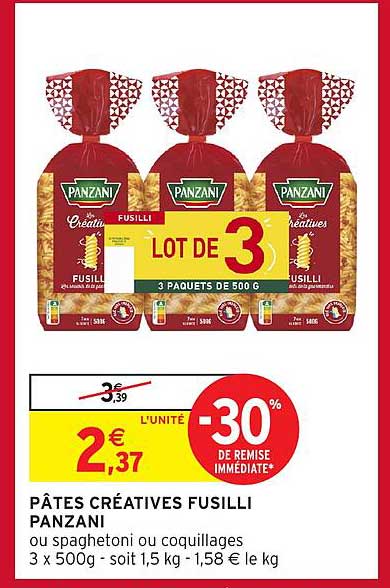 PÂTES CRÉATIVES FUSILLI PANZANI
