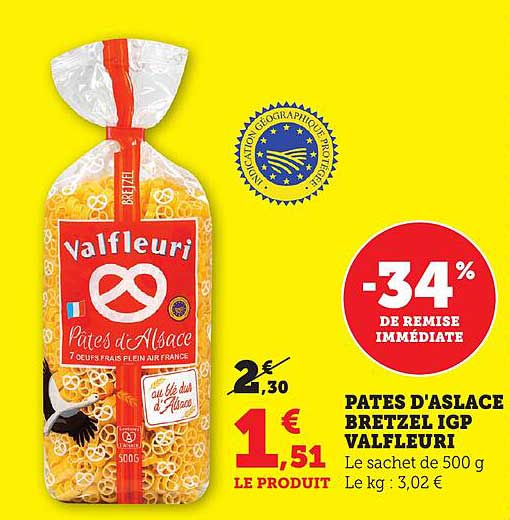PATES D'ALSACE BRETZEL IGP VALFLEURI