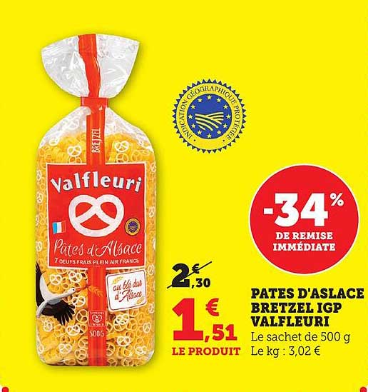PATES D'ALSACE BRETZEL IGP VALFLEURI