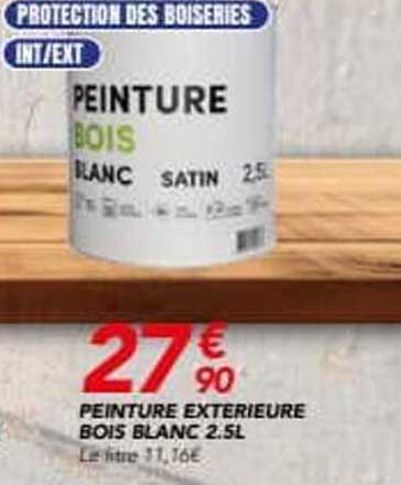 PEINTURE EXTERIEURE BOIS BLANC 2.5L