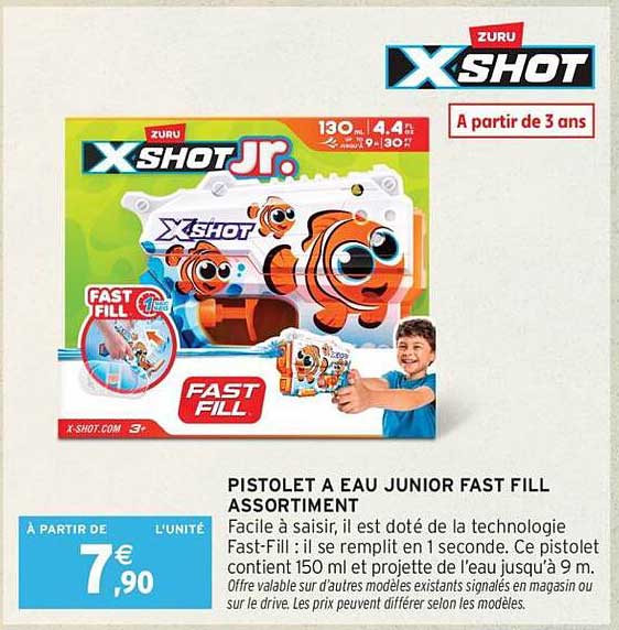 PISTOLET A EAU JUNIOR FAST FILL ASSORTIMENT