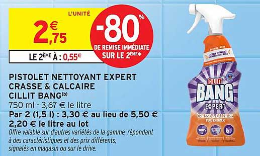 PISTOLET NETTOYANT EXPERT CRASSE & CALCAIRE CILLIT BANG