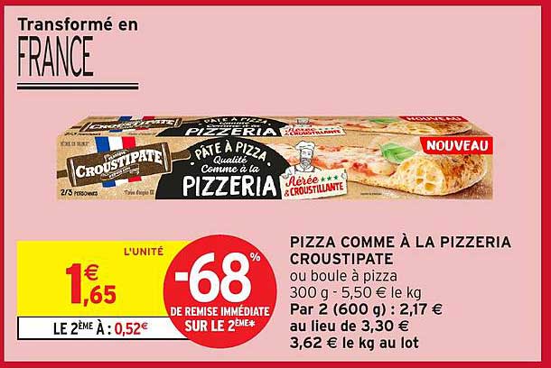 PIZZA COMME À LA PIZZERIA CROUSTIPATE