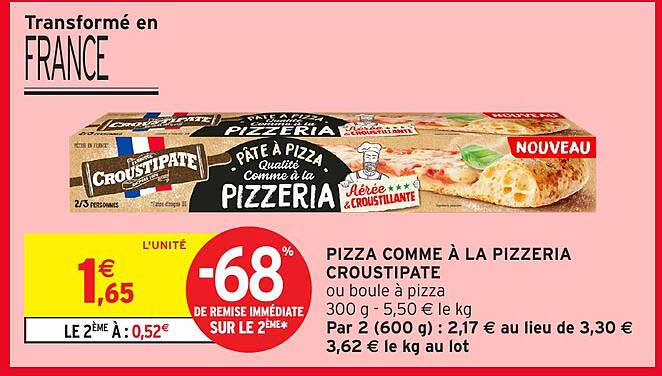 PIZZA COMME À LA PIZZERIA CROUSTIPATE