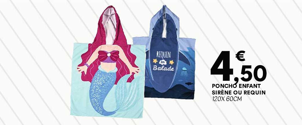 Poncho Enfant Sirène ou Requin