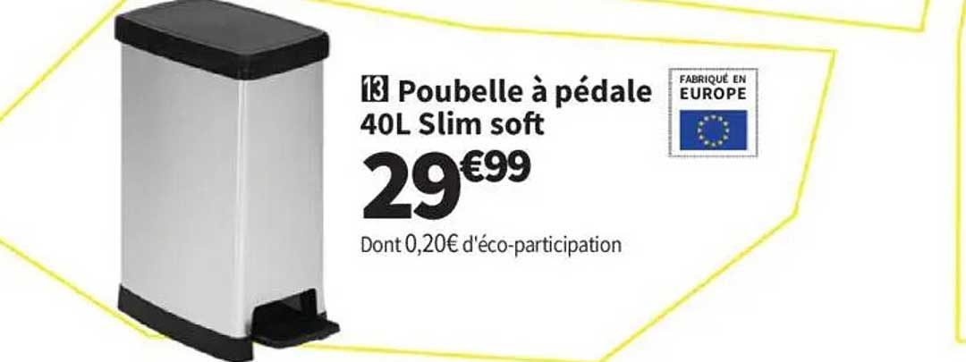 Pouvelle à pédale 40L Slim soft