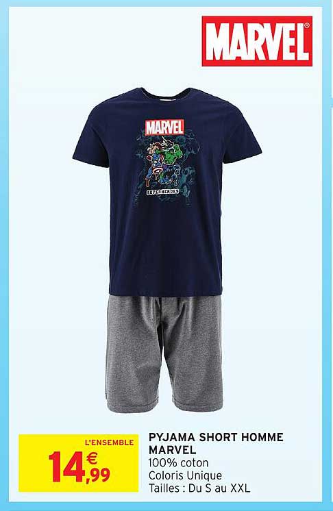 PYJAMA SHORT HOMME MARVEL