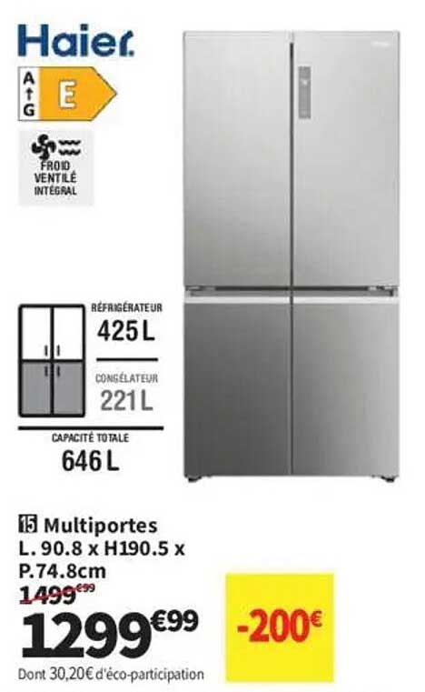 Réfrigérateur Haier Multiportes -200€