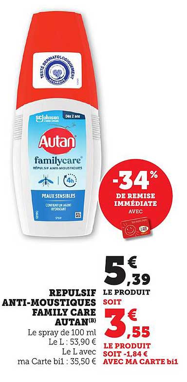 REPULSIF ANTI-MOUSTIQUES FAMILY CARE AUTAN(B)
