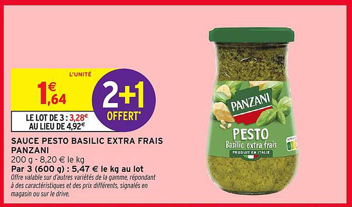 SAUCE PESTO BASILIC EXTRA FRAIS PANZANI