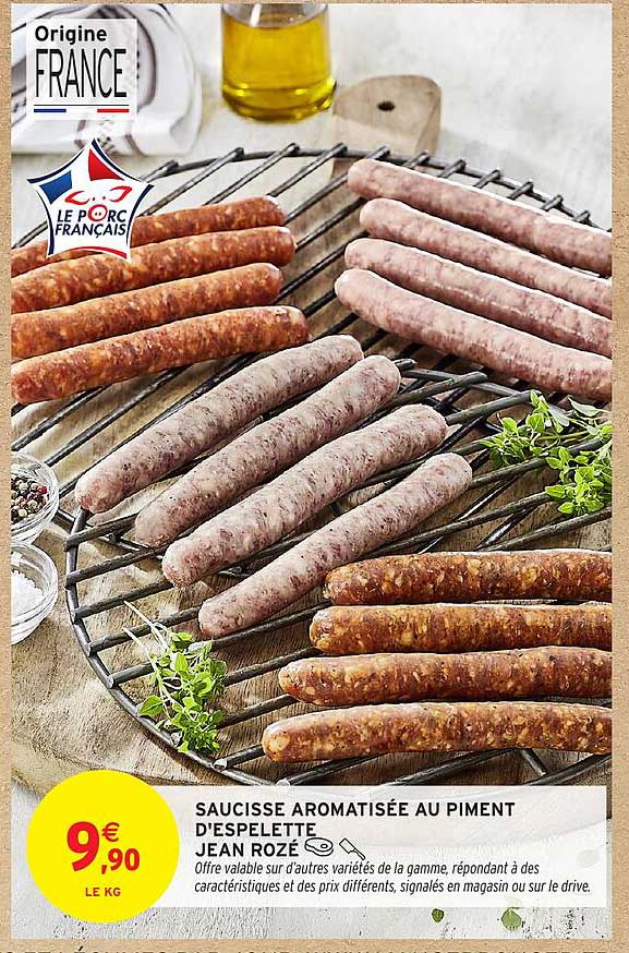 SAUCISSE AROMATISÉE AU PIMENT D'ESPELETTE