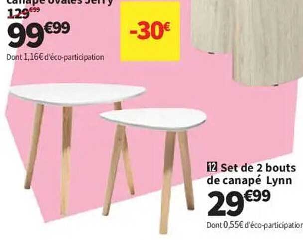 Set de 2 bouts de canapé Lynn
