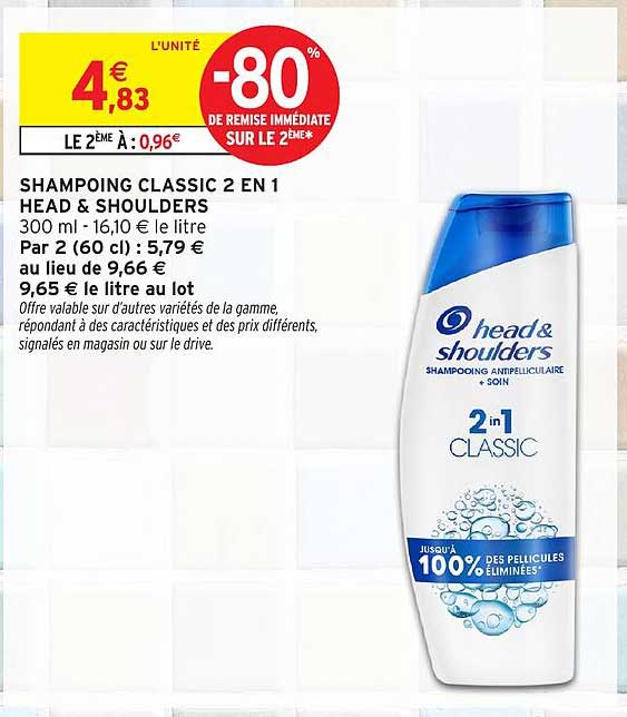 SHAMPOING CLASSIC 2 EN 1 HEAD & SHOULDERS
