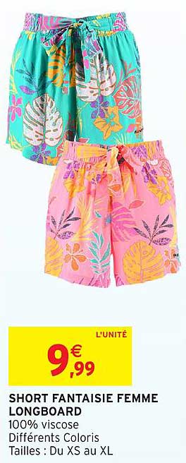 SHORT FANTAISIE FEMME LONGBOARD