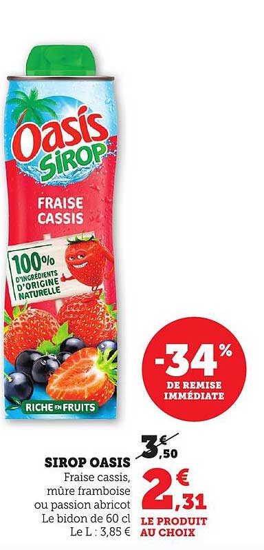 SIROP OASIS FRAISE CASSIS
