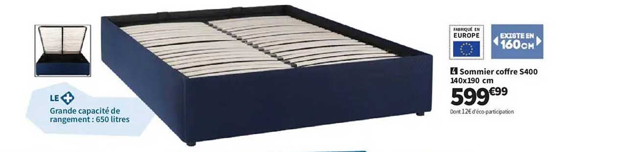 Sommier coffre S400 140x190 cm