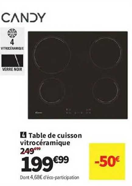 Table de cuisson vitrocéramique