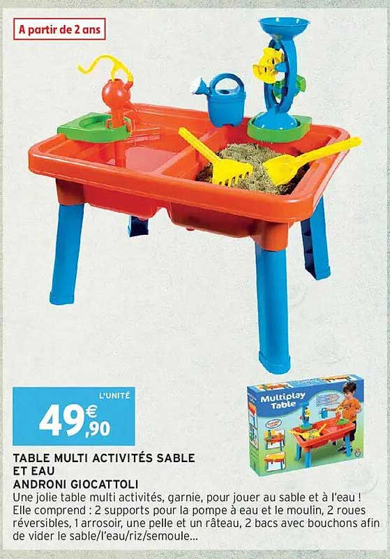TABLE MULTI ACTIVITÉS SABLE ET EAU