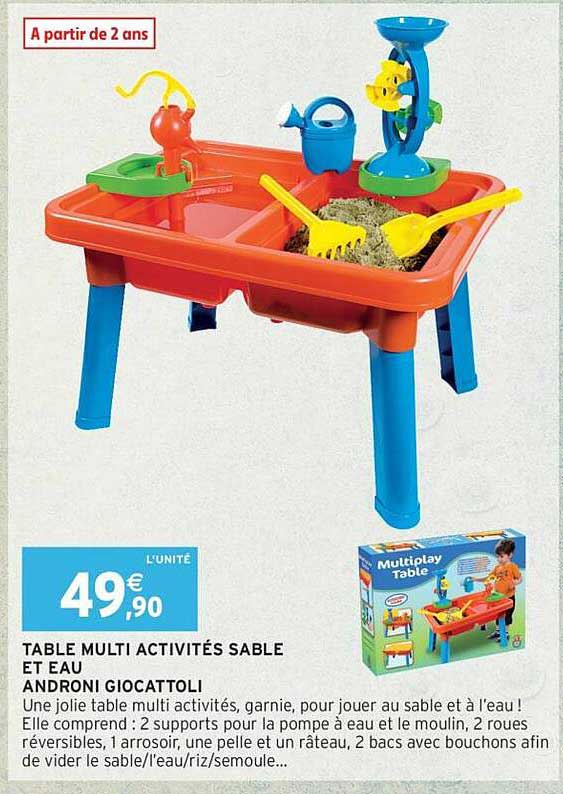 TABLE MULTI ACTIVITÉS SABLE ET EAU