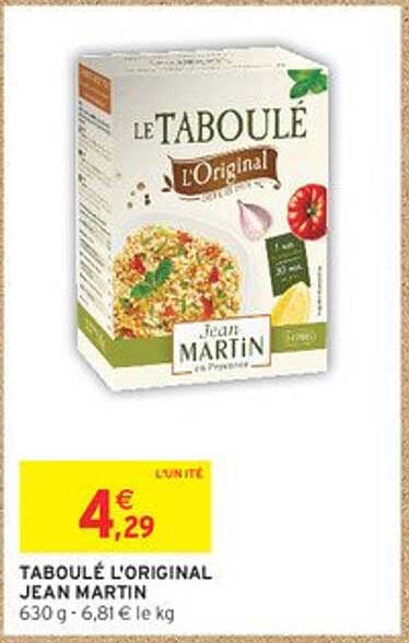 TABOULÉ L'ORIGINAL JEAN MARTIN