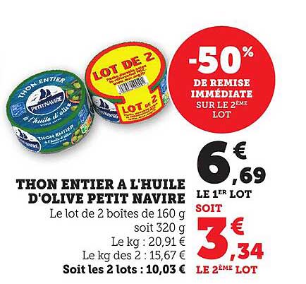 THON ENTIER À L’HUILE D’OLIVE PETIT NAVIRE