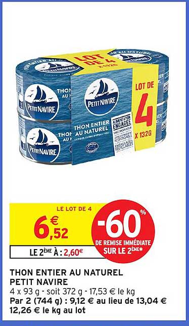 THON ENTIER AU NATUREL PETIT NAVIRE