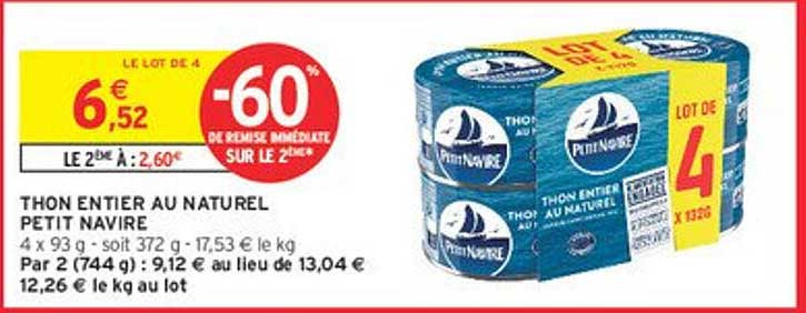 THON ENTIER AU NATUREL PETIT NAVIRE