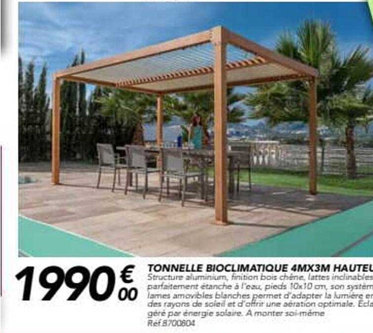 TONNELLE BIOCLIMATIQUE 4MX3M HAUTEUR