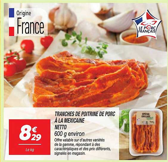 TRANCHES DE POITRINE DE PORC À LA MEXICAINE