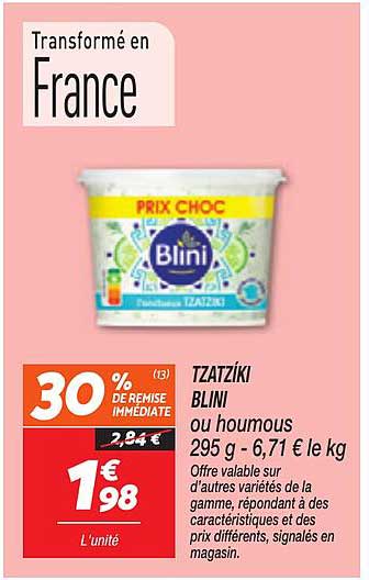 TZATZIKI BLINI ou houmous 295 g